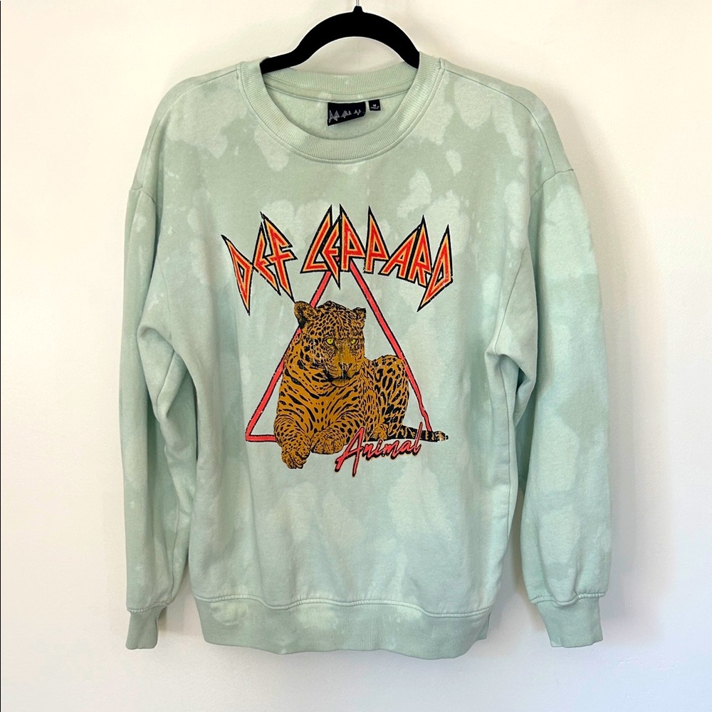 Def Leppard Animal Mint Green Sweatshirt
